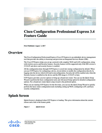 Cisco Configuration Professional Express 3.4 Feature Guide