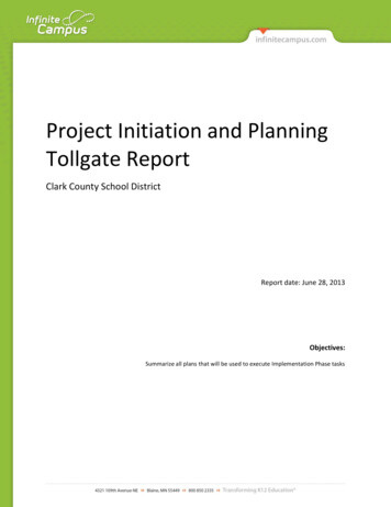 Project Initiation And Planning Tollgate Report
