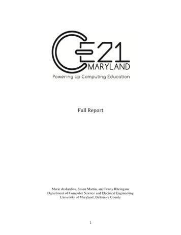 CE21-Maryland: The State Of Computer Science Education In Maryland High .