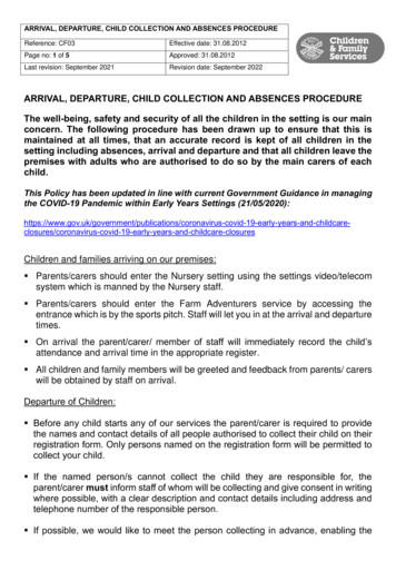 Arrival, Departure, Child Collection And Absences Procedure