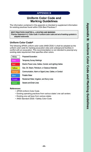 Uniform Color Code And Marking Guidelines - Blue Stakes