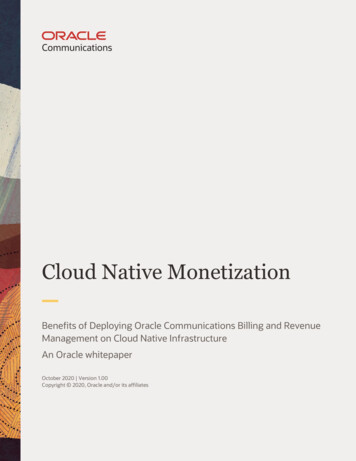 Cloud Native Monetization - Oracle