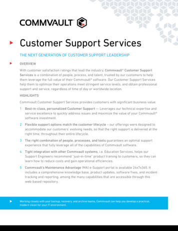 Customer Support Services - Commvault