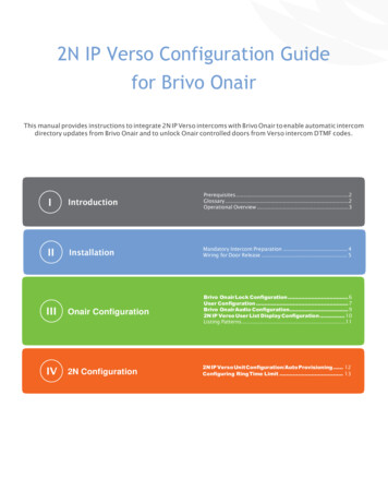 2N IP Verso Configuration Guide For Brivo Onair