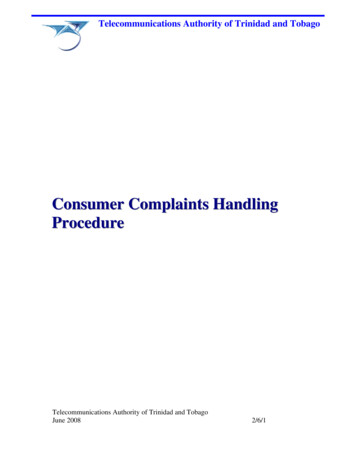 Consumer Complaints Handling Procedure