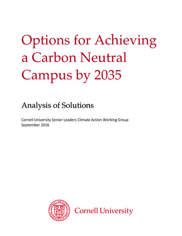 CU-Options For Achieving A Carbon Neutral Campus