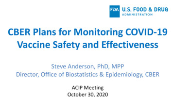 ACIP CBER Plans For Monitoring COVID-19 Vaccine Safety And .