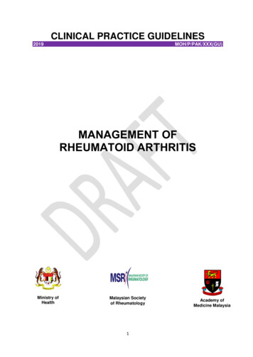 Management Of Rheumatoid Arthritis - Msr.my