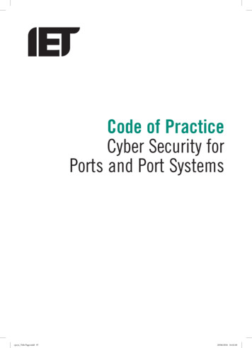 Cyber Security For Ports And Port Systems Code Of Practice