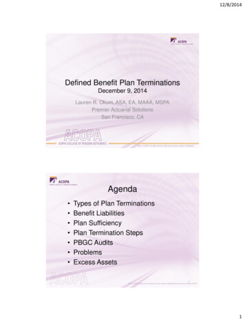 Defined Benefit Plan Terminations