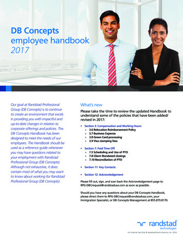 DB Concepts Employee Handbook 2017 - Randstadusa 