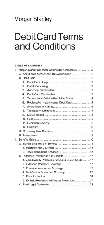 Debit Card Terms And Conditions - Morgan Stanley