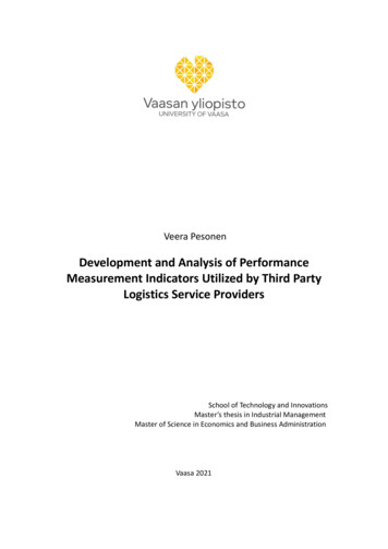 Development And Analysis Of Performance Measurement Indicators . - Uwasa