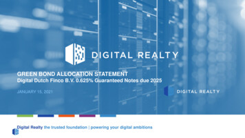 Green Bond Allocation Statement 2025 - Digital Realty