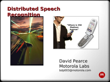 Distributed Speech Recognition - W3