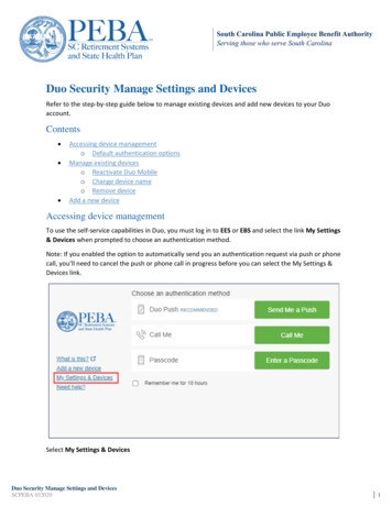 Duo Security Manage Settings And Devices