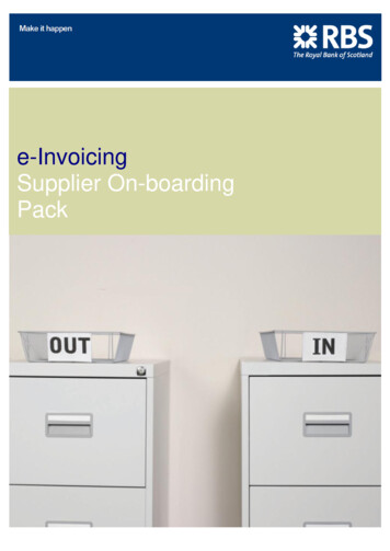 E-Invoicing Supplier On-boarding Pack