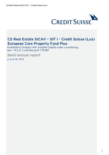 CS Real Estate SICAV SIF I - Credit Suisse