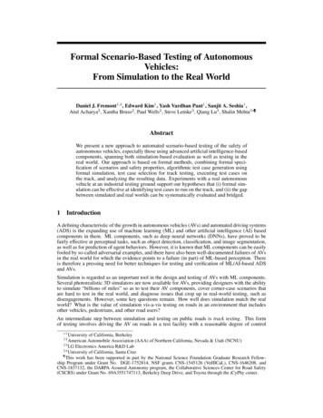 Formal Scenario-Based Testing Of Autonomous Vehicles: From Simulation .