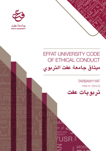 Effat University Code Of Ethical Conduct
