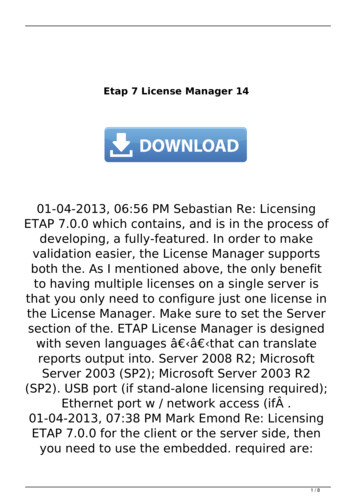 Etap 7 License Manager 14