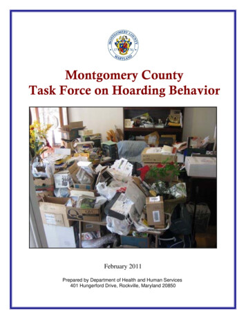 Montgomery County Task Force On Hoarding Behavior