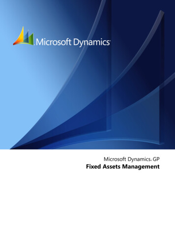 Fixed Assets Management - .microsoft 