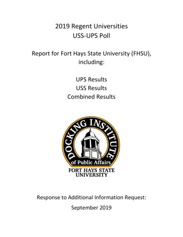 2019 Regent Universities USS-UPS Poll - FHSU