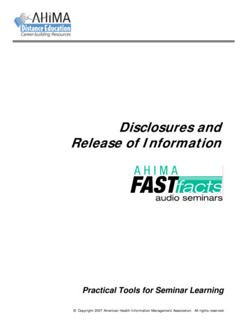 Disclosures And Release Of Information - AHIMA