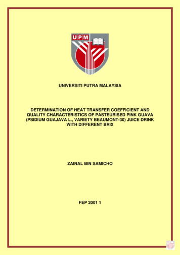 Universiti Putra Malaysia Determination Of Heat Transfer . - Upm