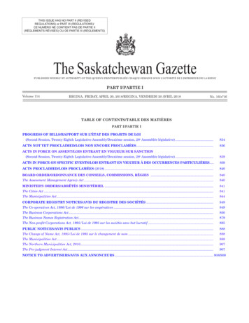 The Saskatchewan Gazette - Microsoft