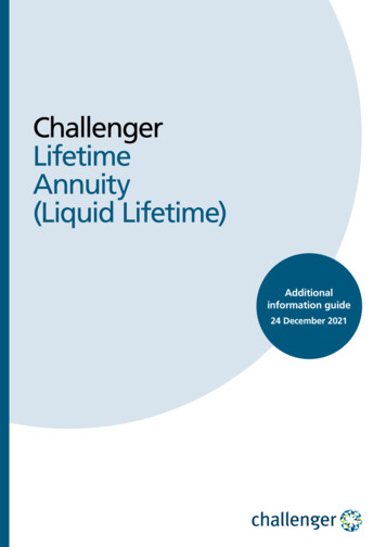 Challenger Lifetime Annuity (Liquid Lifetime)