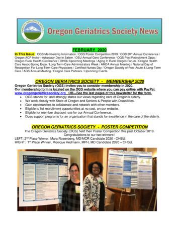 FEBRUARY 2020 - Oregon Geriatrics Society