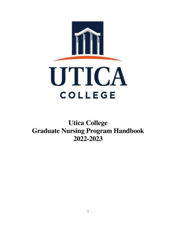 Utica College Graduate Nursing Program Handbook 2022-2023