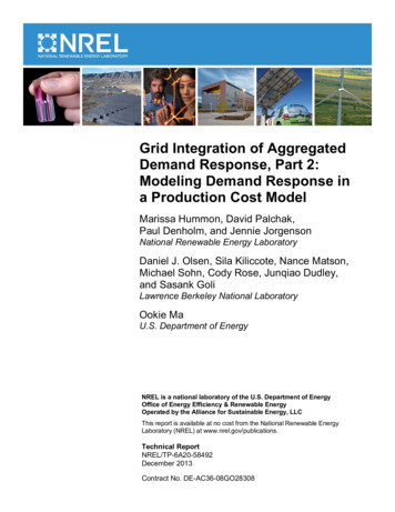 Grid Integration Of Aggregated Demand Response, Part 2: Modeling Demand .