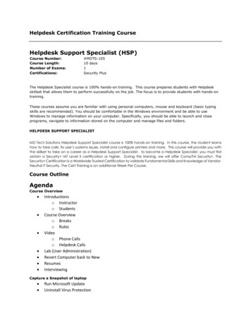 Helpdesk Support Specialist (HSP) - MD Tech Solutions