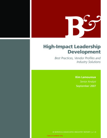 High-Impact Leadership Development