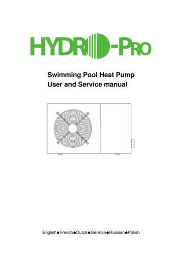 Swimming Pool Heat Pump User And Service Manual - Saturn Sales