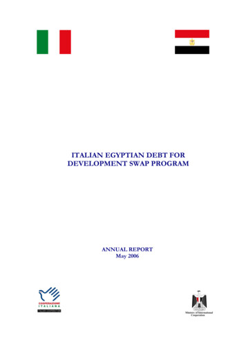 Italian Egyptian Debt For Development Swap Program