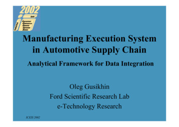 Manufacturing Execution System In Automotive Supply Chain