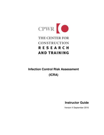 Infection Control Risk Assessment (ICRA) Instructor Guide - CPWR