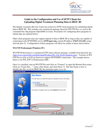 Guide To The Configuration And Use Of SFTP Clients For Uploading .