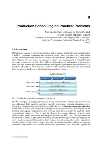 Production Scheduling On Practical Problems - IntechOpen