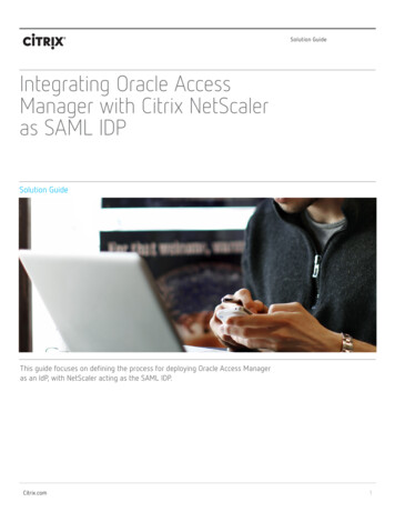 Integrating Oracle Access Manager With Citrix NetScaler As SAML IDP
