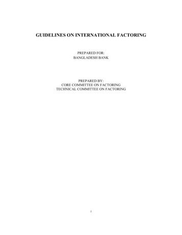Draft Guidelines Of International Factoring