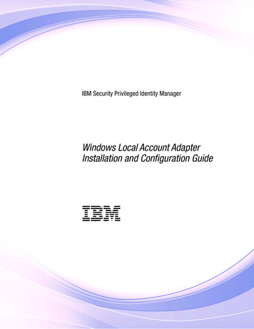 IBM Security Privileged Identity Manager: Windows Local Account Adapter .