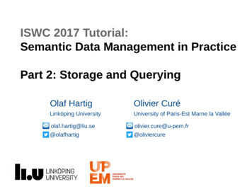 ISWC 2017 Tutorial: Semantic Data Management In Practice Part 2 .