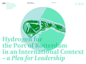 Hydrogen For The Port Of Rotterdam In An International Context . - DRIFT