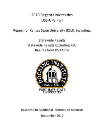2019 Regent Universities USS-UPS Poll - Kansas State University