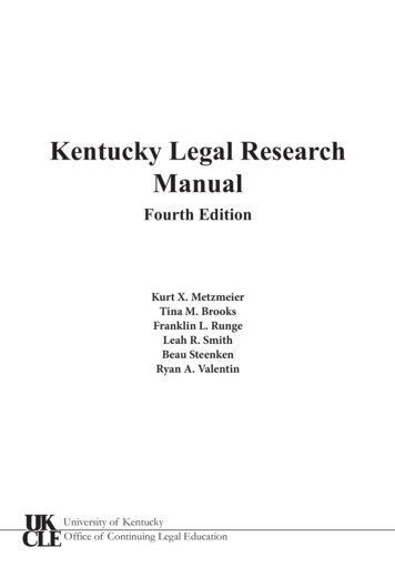 Kentucky Legal Research Manual